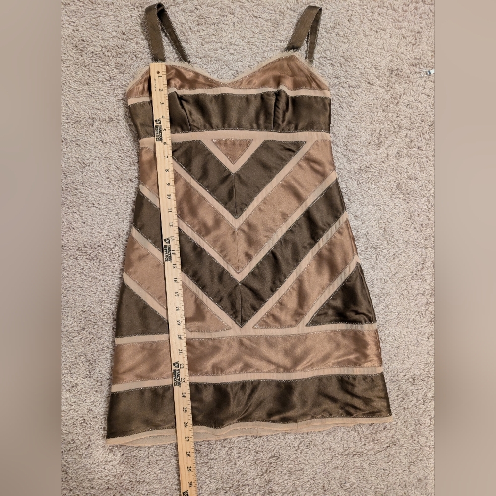 Bcbgmaxazria Silk Chevron Patchwork Cocktail Mini… - image 6